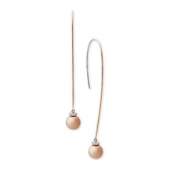 New! MICHAEL KORS Women's Rose Goldtone Drop Earrings With Box - Picture 1 of 8
